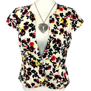 Anthropologie Elevenses Floral Shirt Jacket